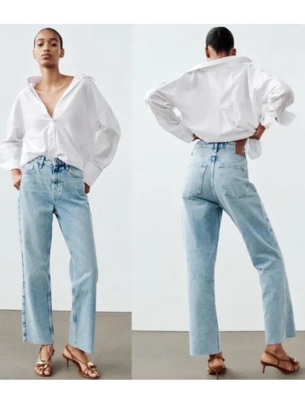 Zara straight fit, high rise, ankle rigid Light Women’s Jeans
